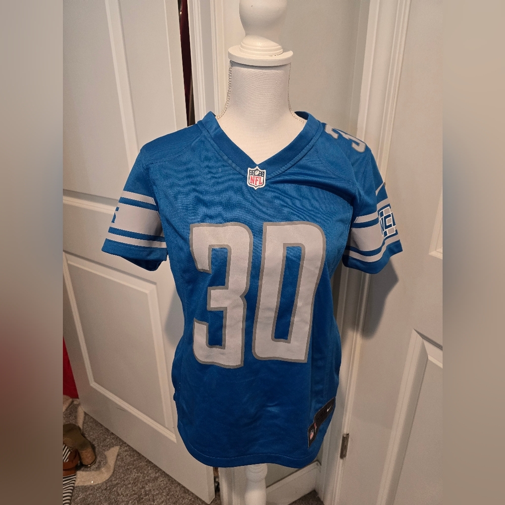 Detroit Lions Williams Blue Football Jersey with White Accents - Medium Womens